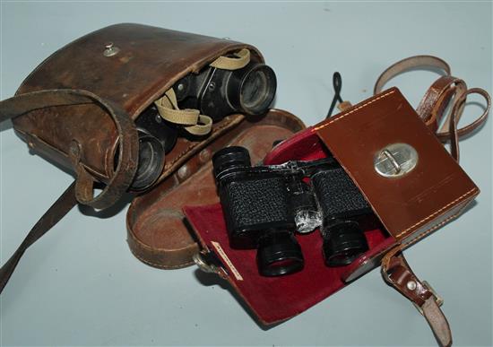 Pair Kershaw military binoculars and 1 other pair